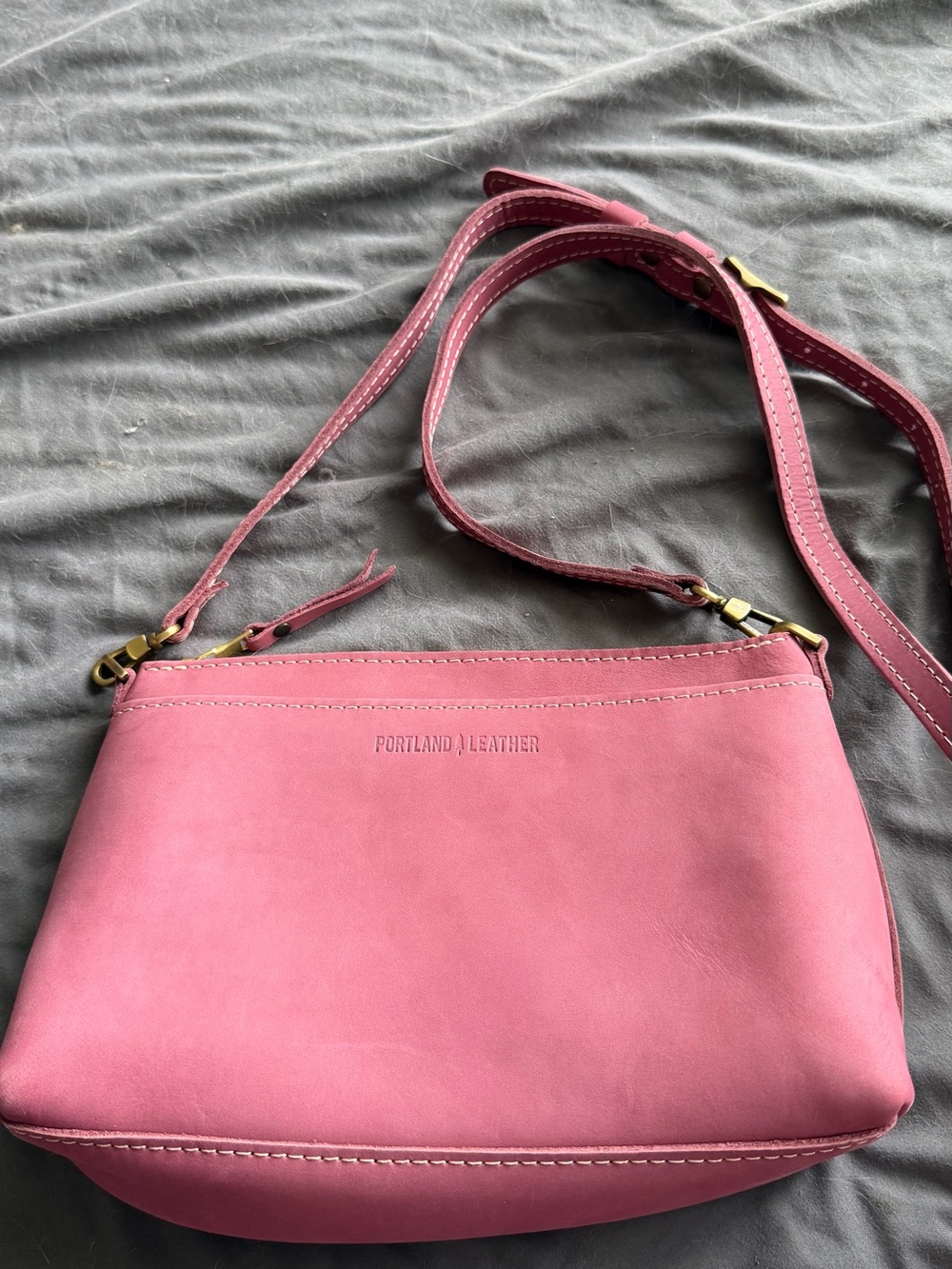 Portland Leather Poppy Purse in Foxglove Pink